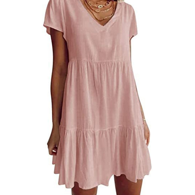 GR short-sleeved woven dress