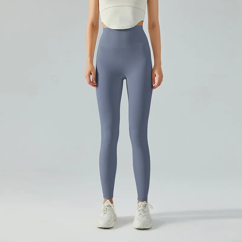 GR | Emily Sportswear Naked Hochtaillierte Tight Yoga Hosen Doppelseitig Gebürstet Pfirsich Po-Hebende Lauf Sport Fitness Leggings