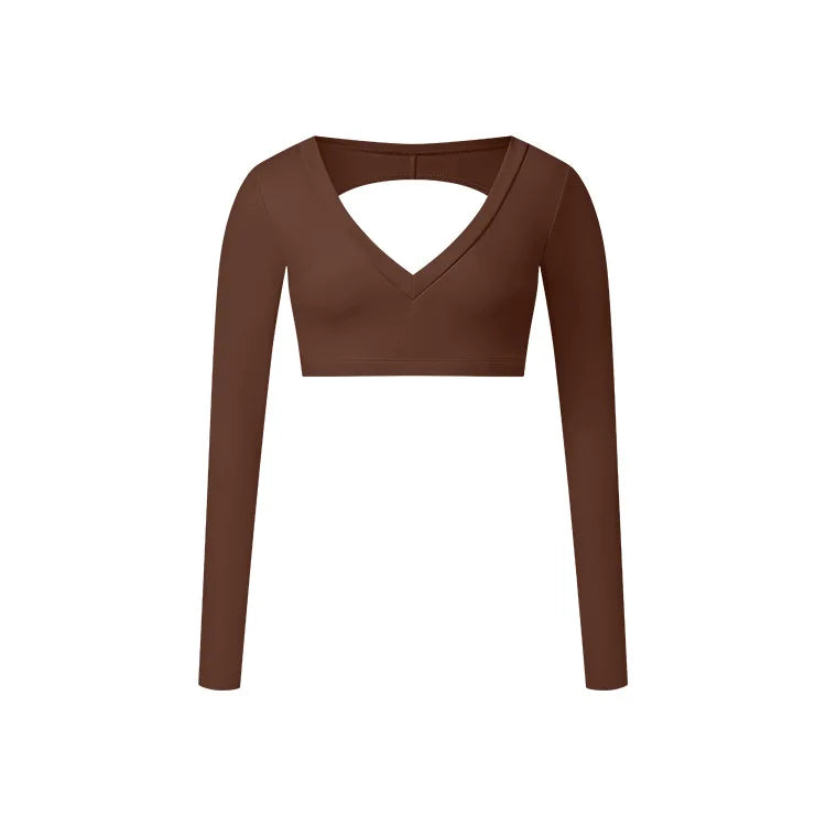 GR | Women's long-sleeved sports top with V-neck