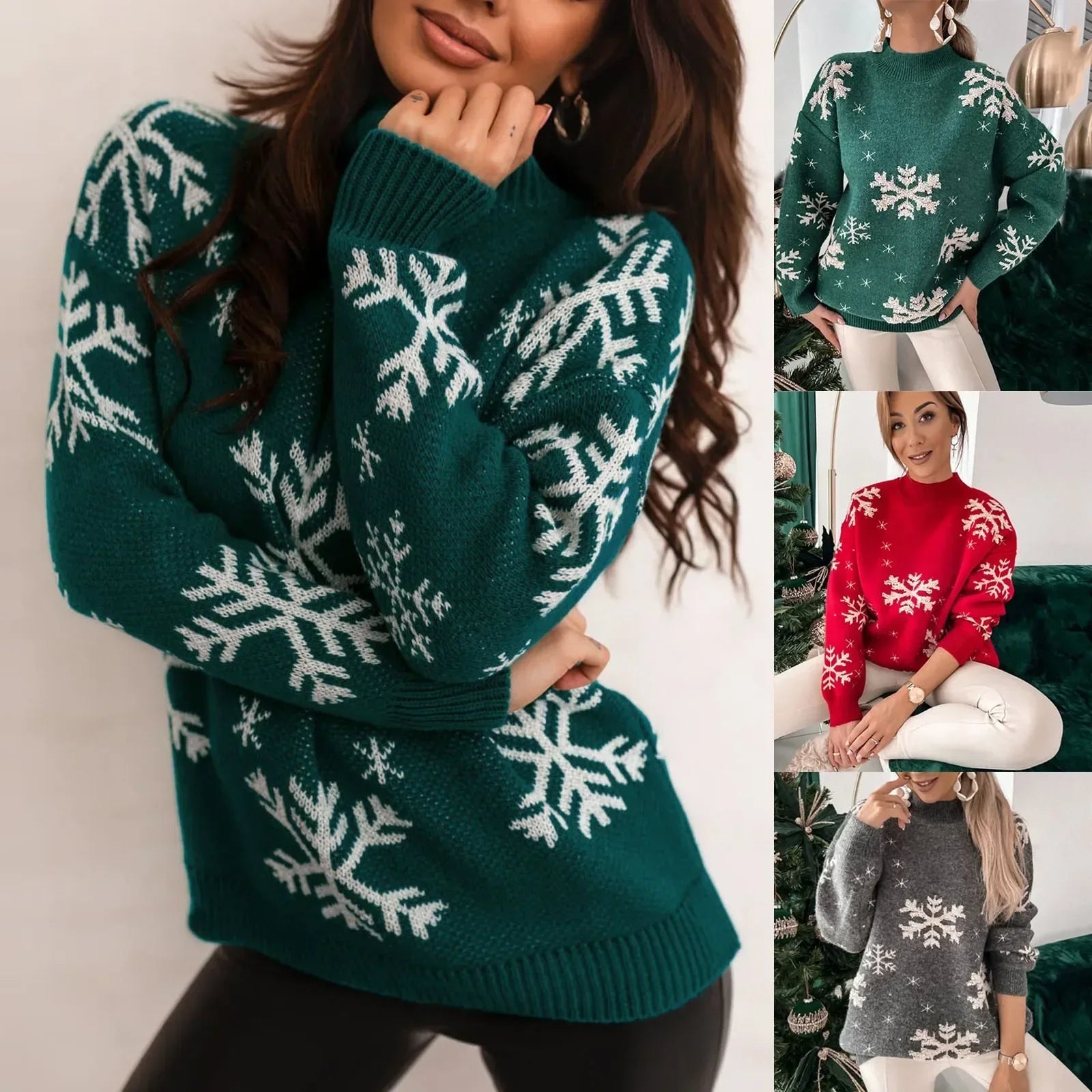 GR - Ugly Christmas Sweater - Glittering snowflake look with festive flair