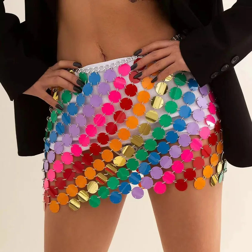 GR | Shiny sequin mini skirt