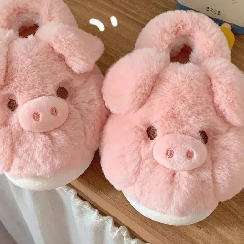 GR | Fluffy Pig Slippers