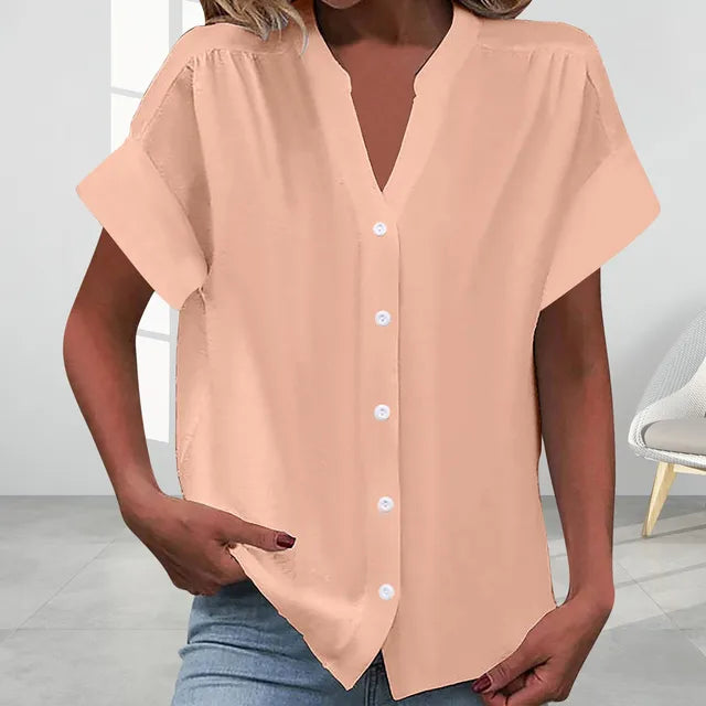 GR | Casual V-neck top with short sleeves