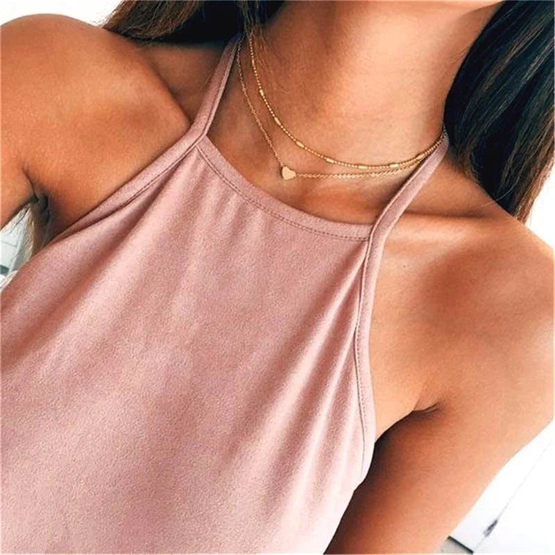 GR | Pearl Choker Heart Necklace for Women