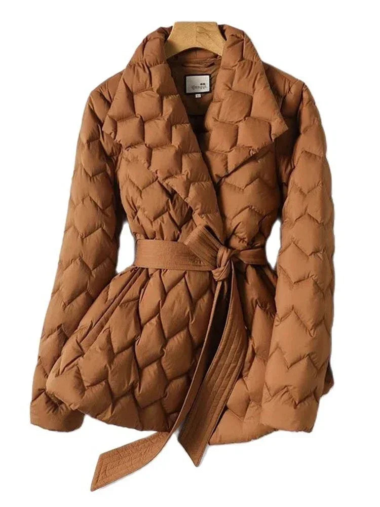 GR | Elegant down jacket with belt