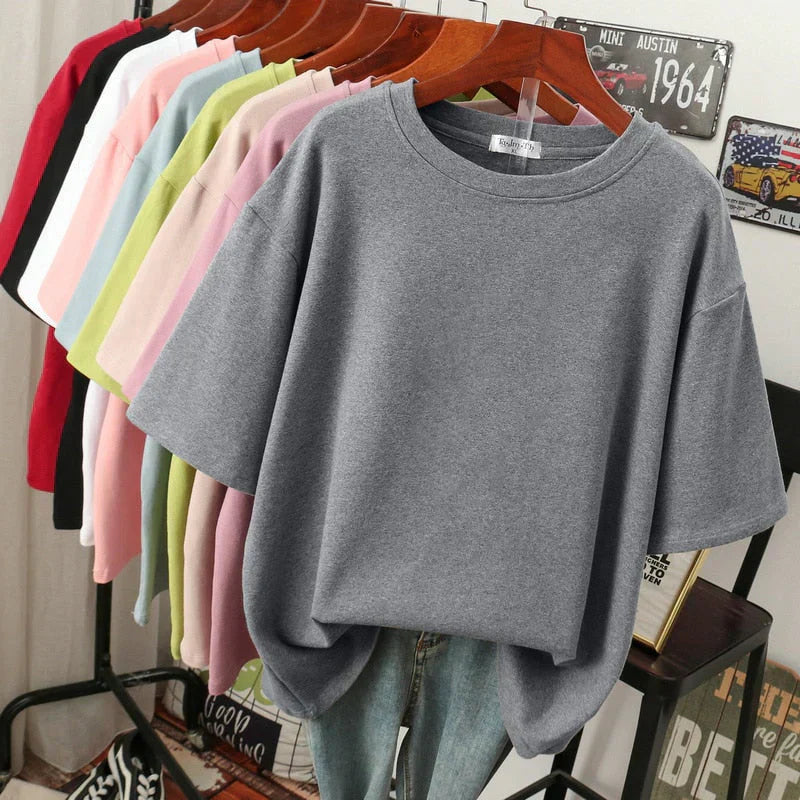 GR | Kuscheliges Baumwoll-Basic T-Shirt In Übergröße für Frauen