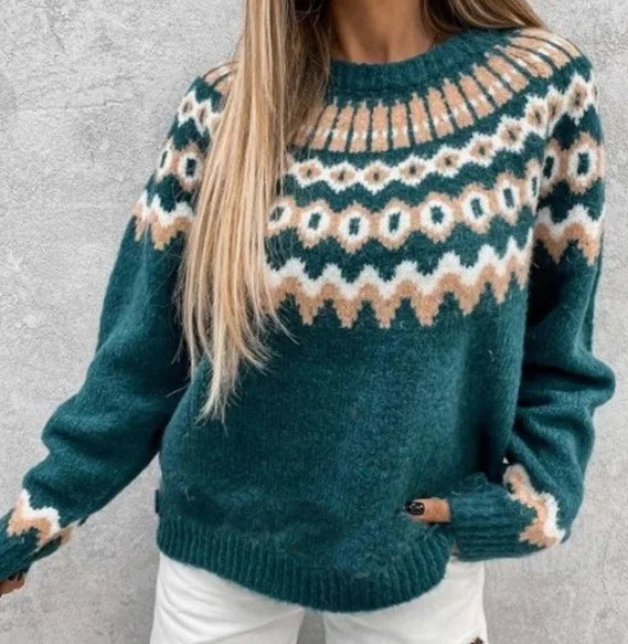 GR | Frauen Nordische Strickjacke