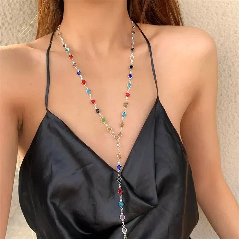 GR | Colorful Zircon Crystal Necklace for Women