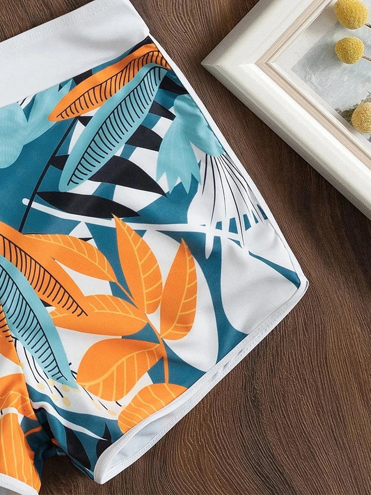 GR | High-waisted printed bikini set