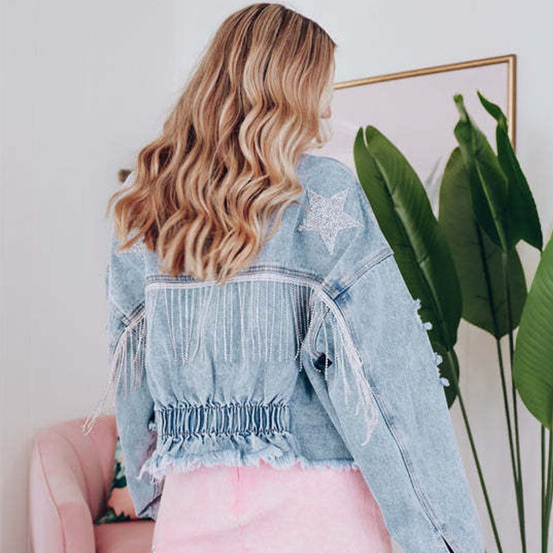 GR - Denim jacket with fringe