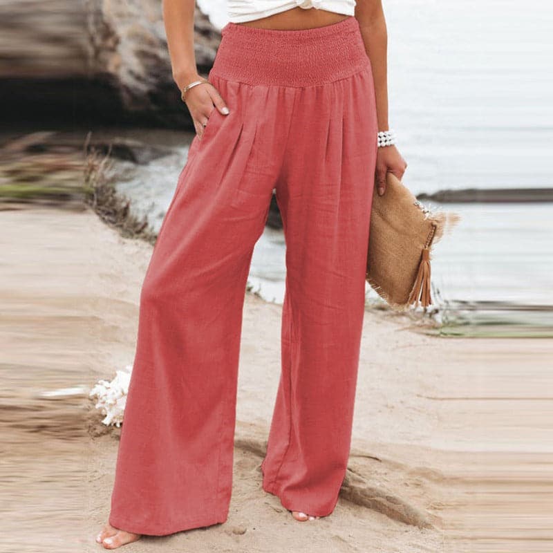 GR | Lässige weite Leinenhose für Frauen