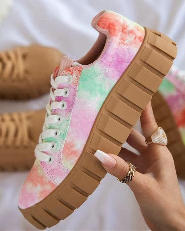 GR | Suede Sneakers with Chunky Platform for Women