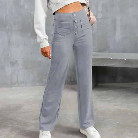 GR | Elastische Freizeithosen mit hoher Taille fur Damen