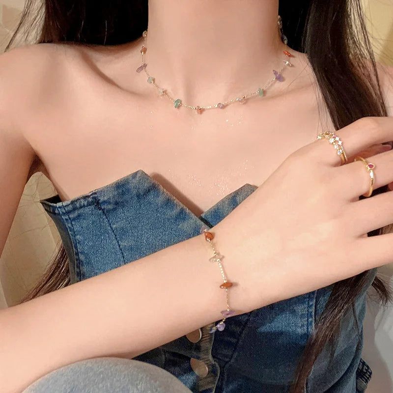 GR | Elegant natural gemstone necklace