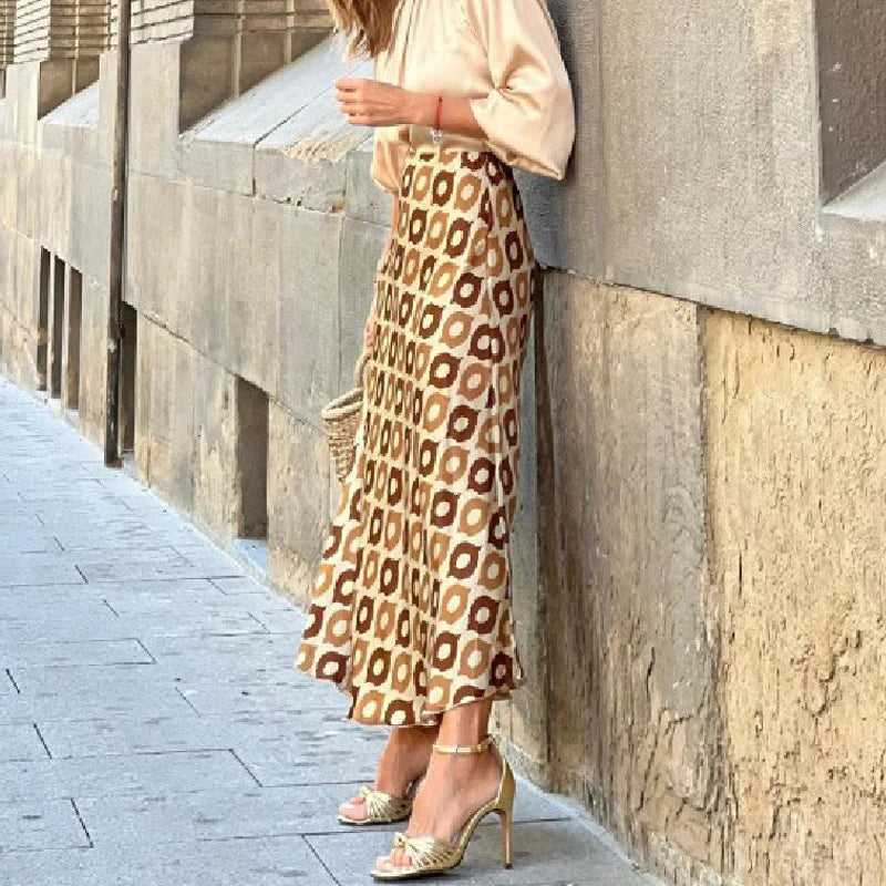 GR | Boho satin skirt