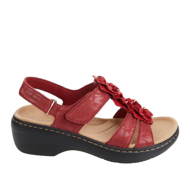 GR | Orthopedic sandals with black flowers 