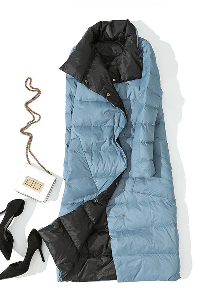long checked coat