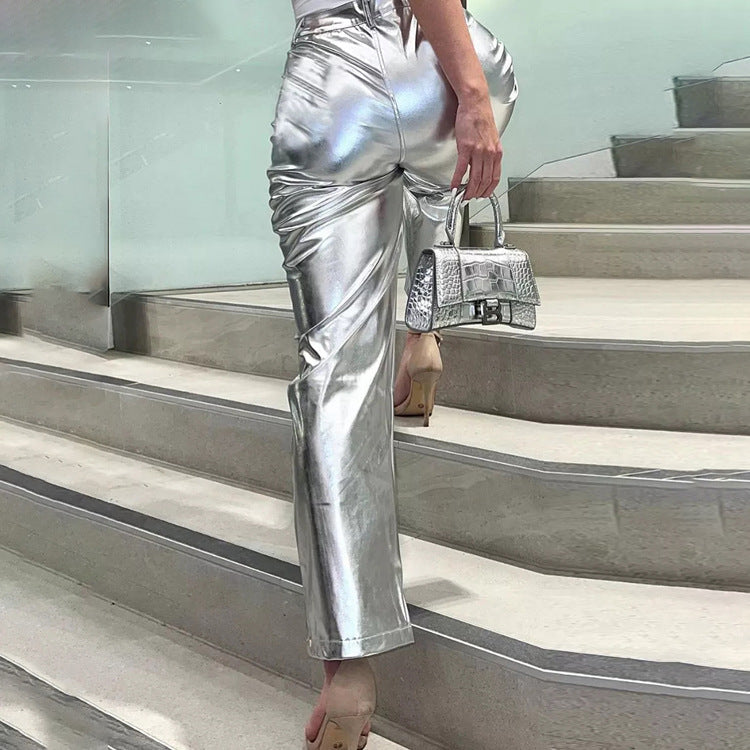 GR - Silver metallic trousers