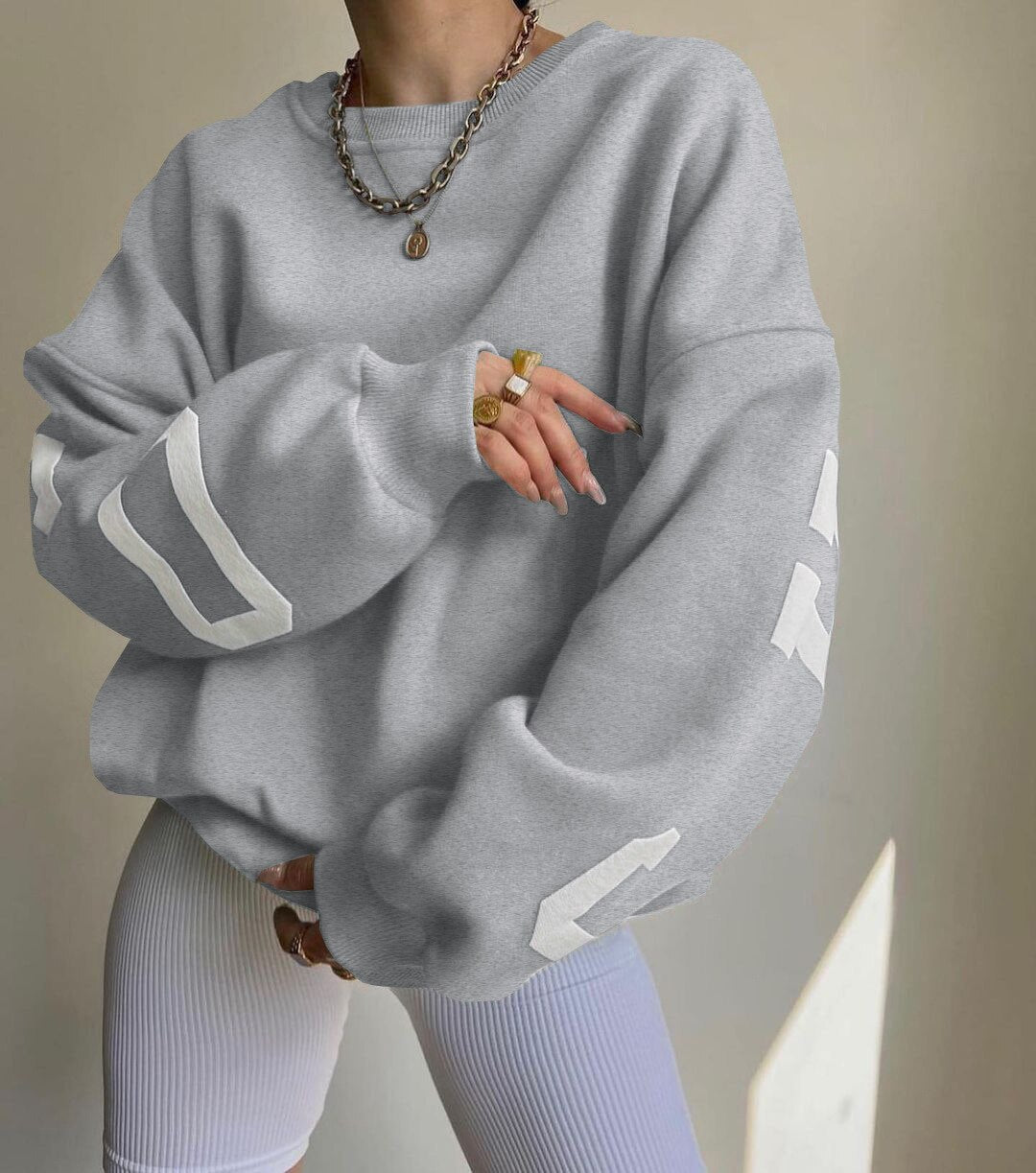 GR Long-sleeved tops O-neck hoodies 