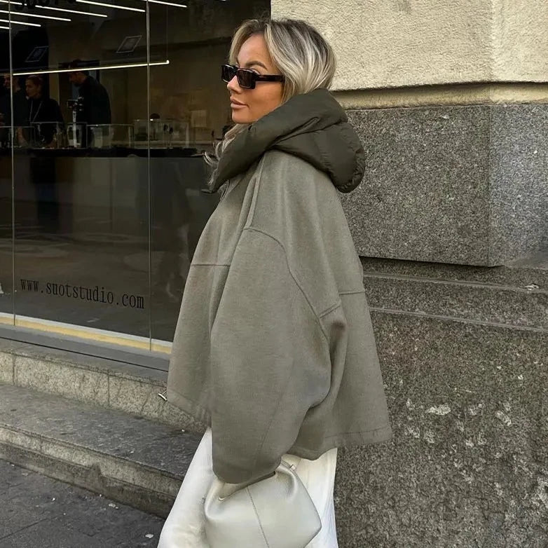 GR - Casual loose women's hooded jacket