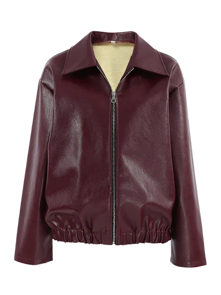 GR | Women's leather jacket - modern and chic