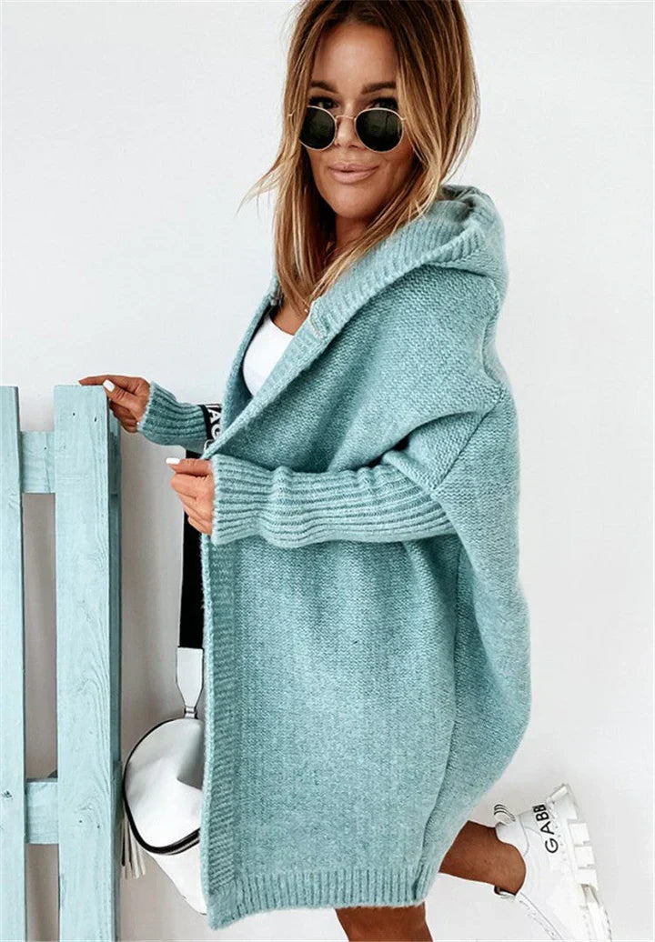 GR | Superweiche Gestrickte Strickjacke Mit Taschen Und Kapuze Für Damen