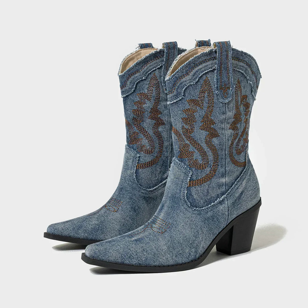 GR | Embroidered Western Cowboy Boots for Women