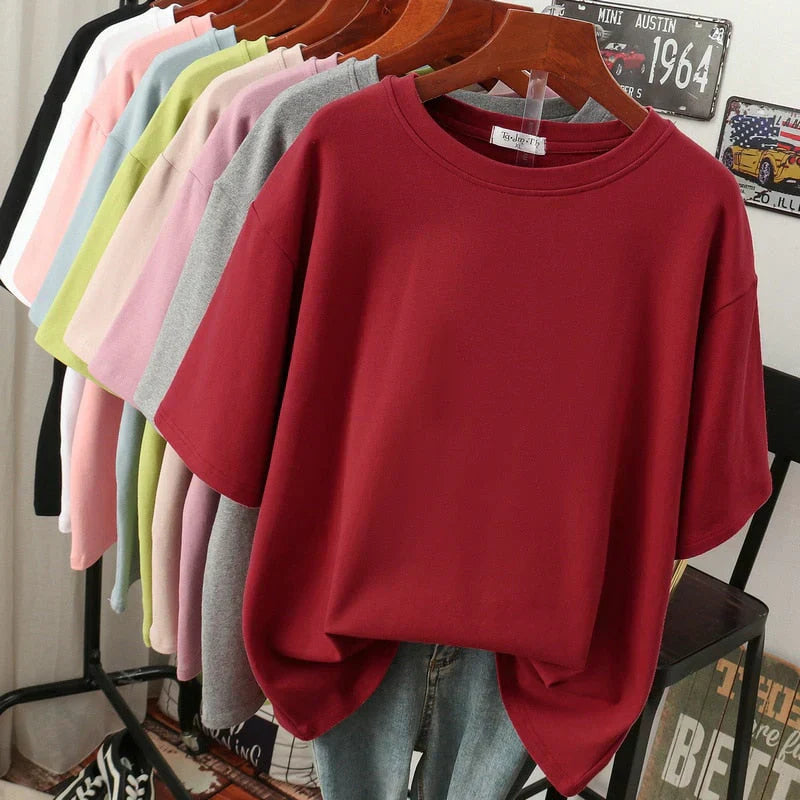 GR | Kuscheliges Baumwoll-Basic T-Shirt In Übergröße für Frauen