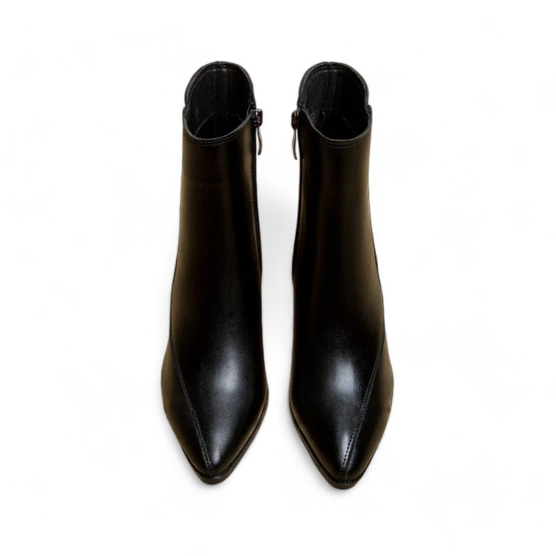 GR - Women's trendy chunky heeled boots with pointed toe and waterproof platform 
