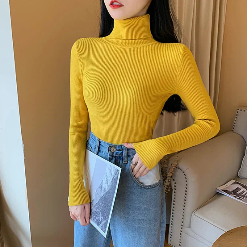 GR - Damen-Ripp-Turtleneck für elegante Raffinesse