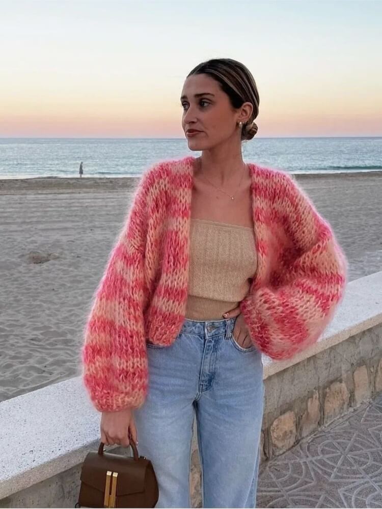 GR | Gestreifter Offener Pullover