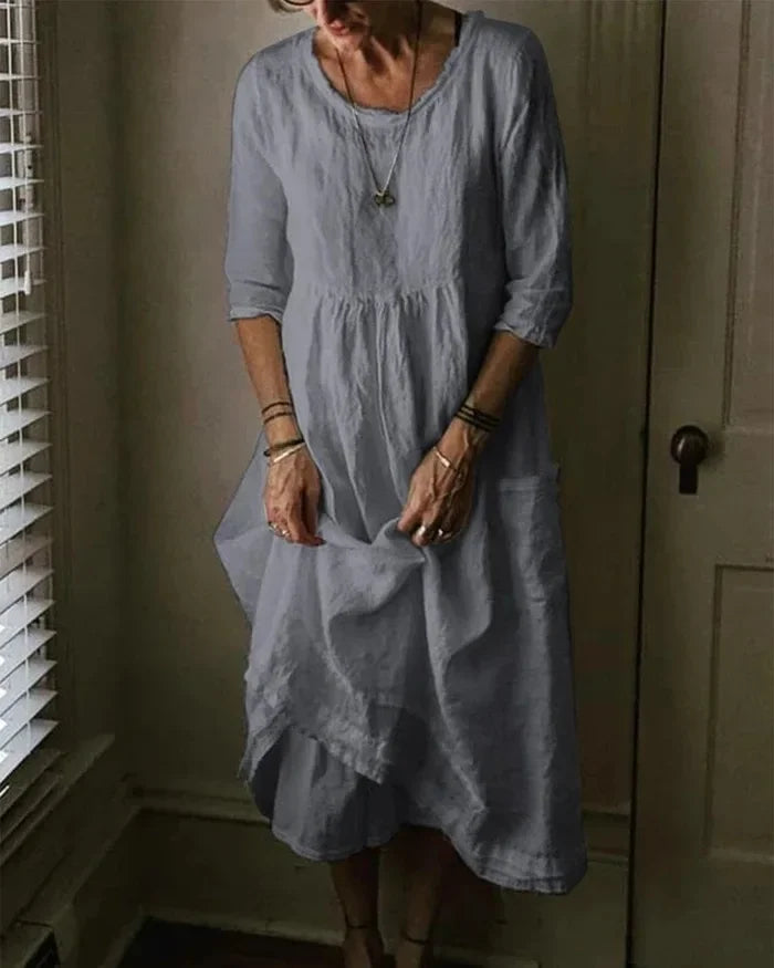GR | Oversized cotton canvas dress for women