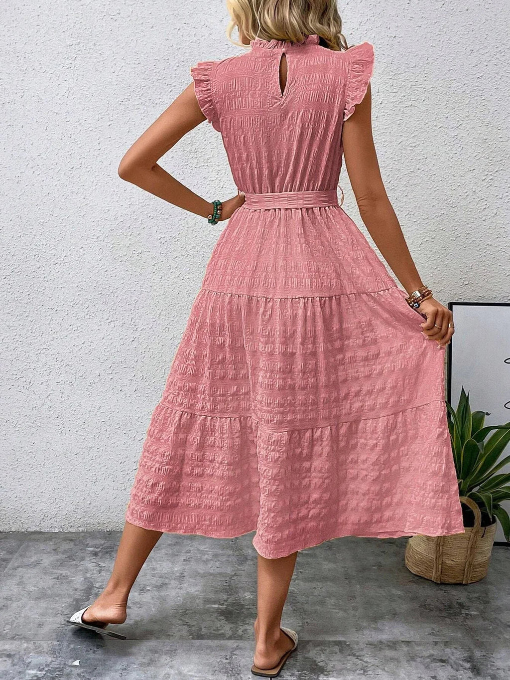 GR | Baumwollkleid mit Rüschenärmeln