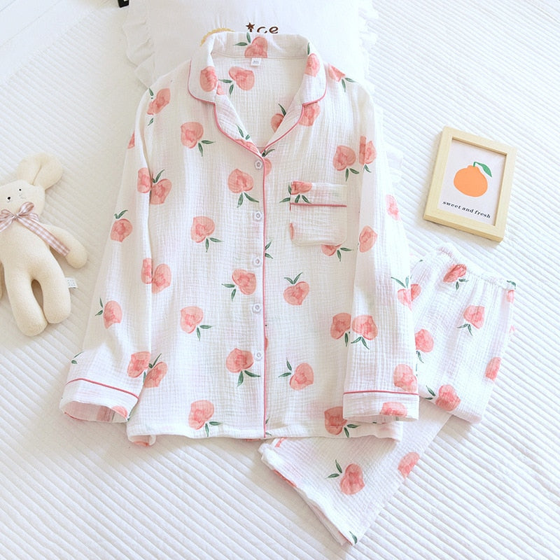 GR | Cotton Pyjama Set for Women Peach