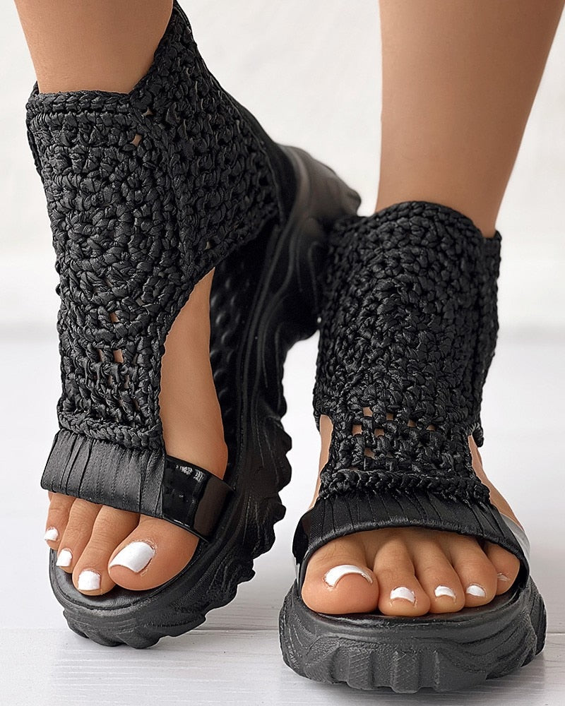 GR Braided Geometry Sandals | Women's Summer Wedge Sandals