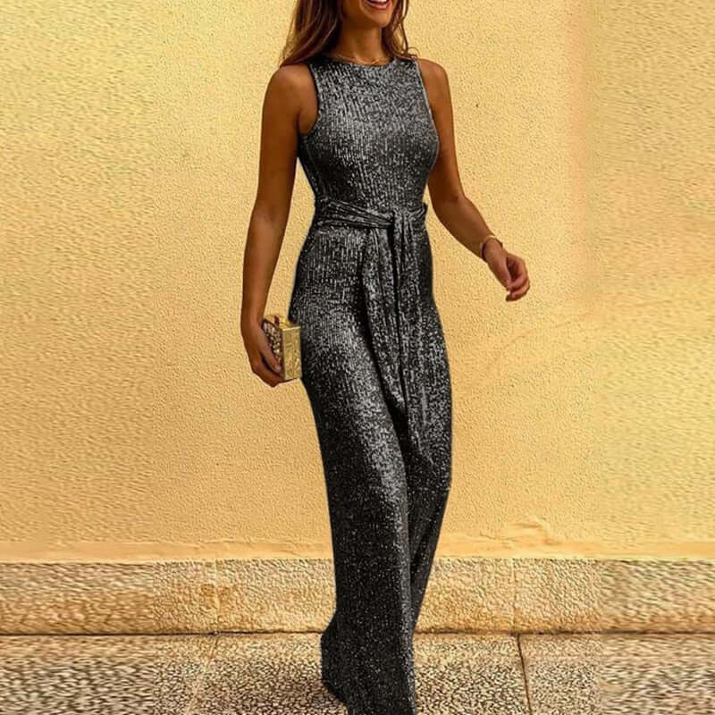 GR | Jumpsuit with one shoulder strap and adjustable waistband 