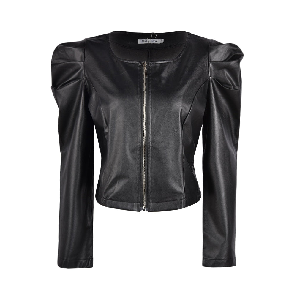 short leather jacket for women 