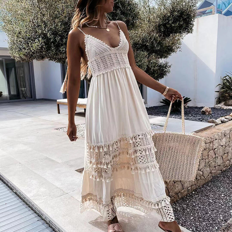 GR | Spitzen Boho Fließkleid