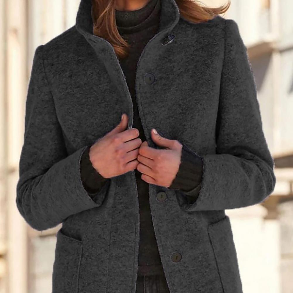 Neck protector women's loose buttons coat 