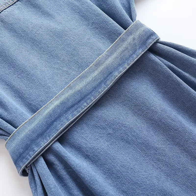 GR | Long Denim Trench Coat for Women