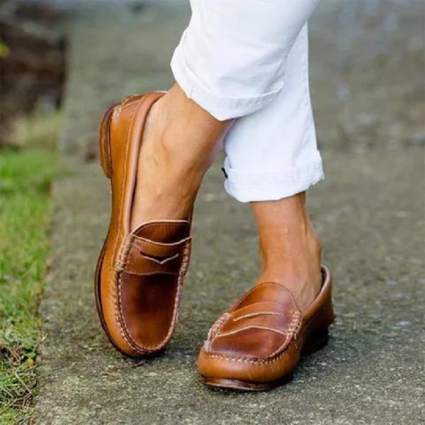 GR | High-quality leather orthopedic slippers - Comfortable and supportive women's shoes