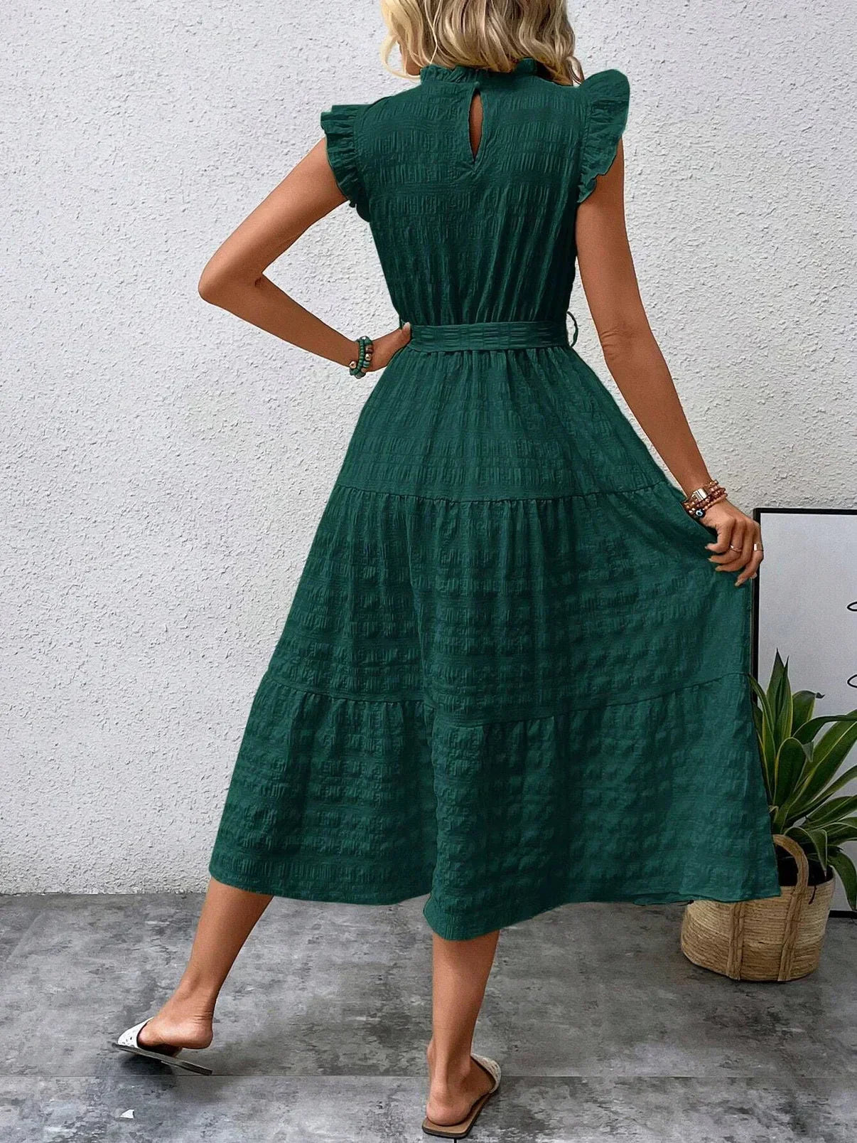 GR | Baumwollkleid mit Rüschenärmeln