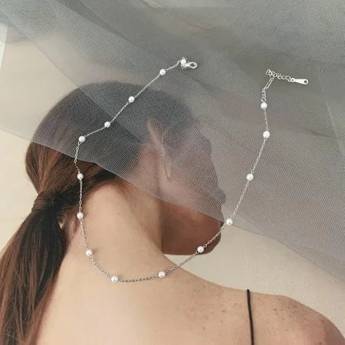 GR | Pearl Choker Heart Necklace for Women