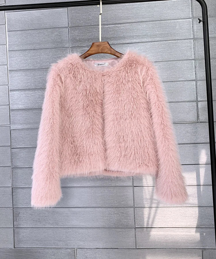 Plush jacket made of fluff
