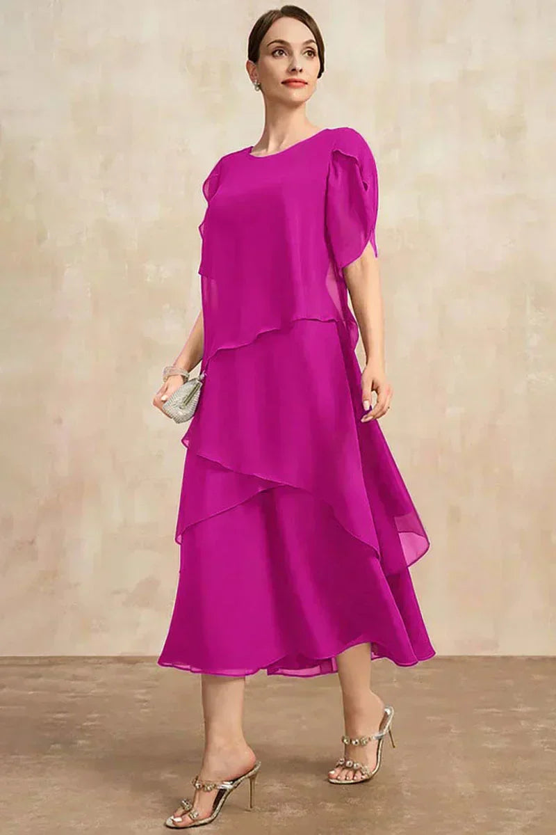 GR | Plus Size Gestuftes Midi Kleid