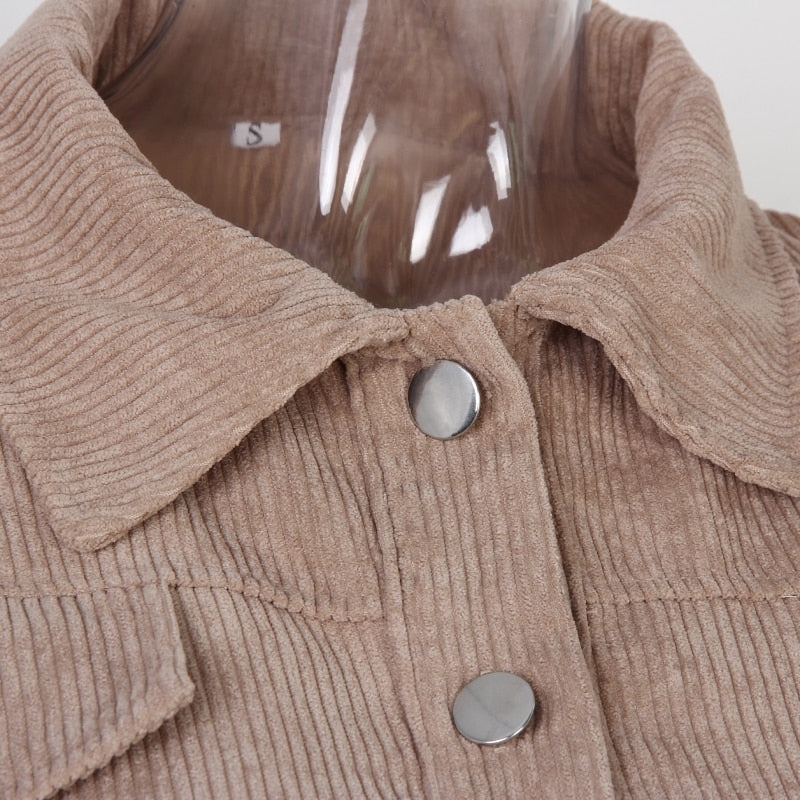 GR | Corduroy Crop Jacket for Women Autumn Fashion 2023