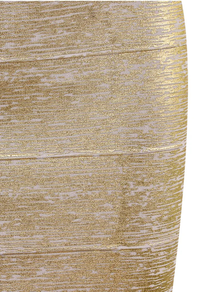 GR | Wholesale Women's Summer Fashion Sexy Gold Bronze Bandage Skirt Designer Nightclub Bodycon Pencil Skirt Faldas 46cm