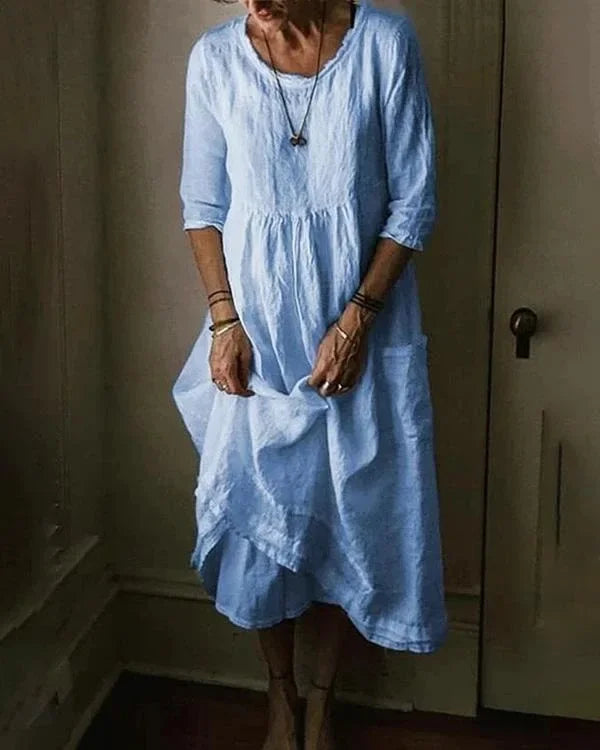GR | Oversized cotton canvas dress for women