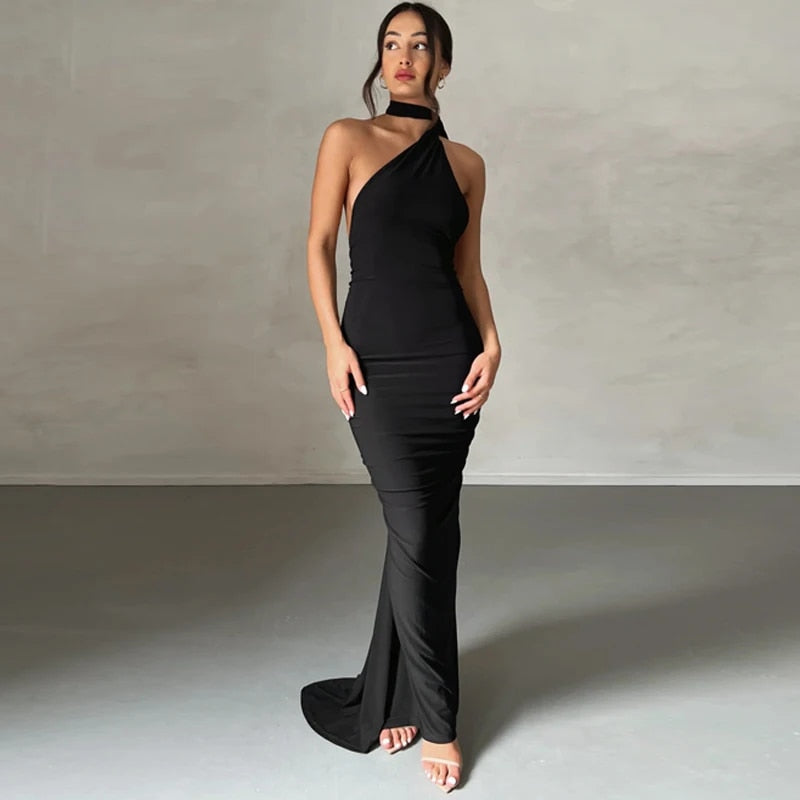 GR | Elegante Bodycon-Kleid mit Einem Schulter Rückehoch