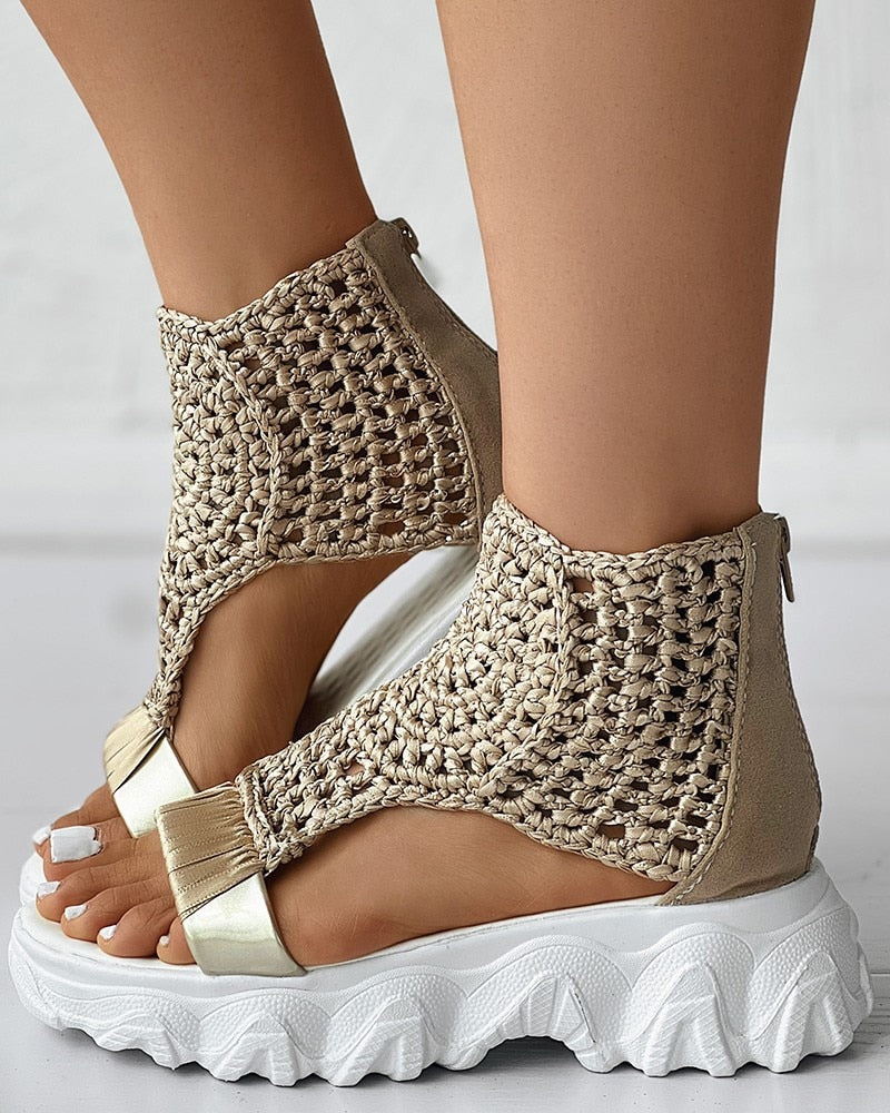 GR Braided Geometry Sandals | Women's Summer Wedge Sandals
